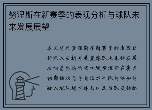 努涅斯在新赛季的表现分析与球队未来发展展望